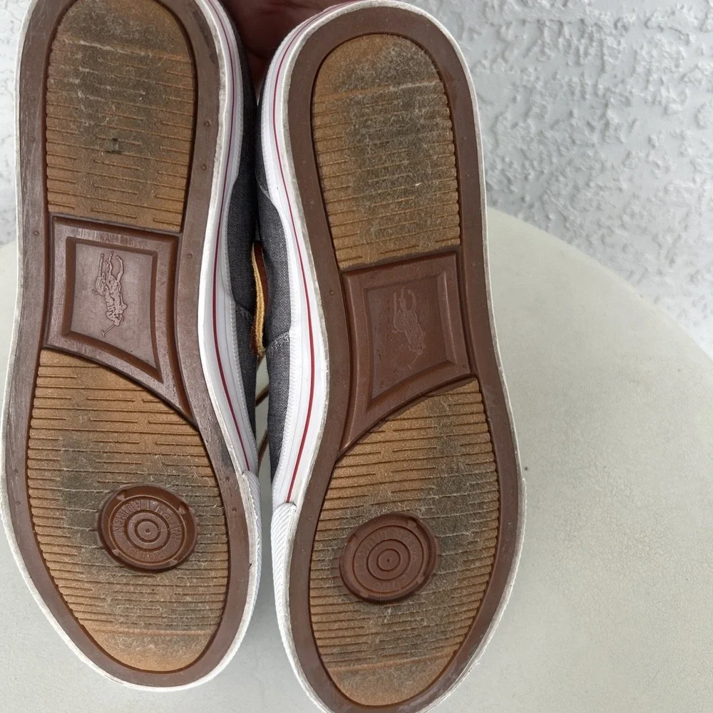 Polo‎ Ralph Lauren Vaughn Denim Chambray Canvas Sneakers Boat Shoes Size 9.5
